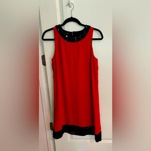 SIZE 4, NWT, Red INC dress with black detail.
